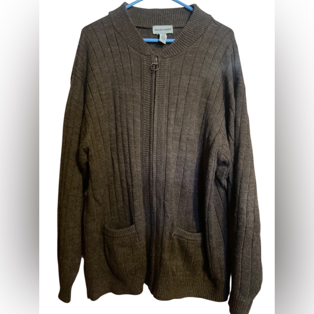 David Taylor sweater full zip front pockets xl extra large 46 casual 
Guc